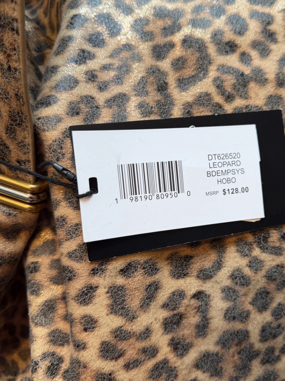 Steve Madden BDEMPSY Faux Suede Metallic Leopard Hobo slouchy